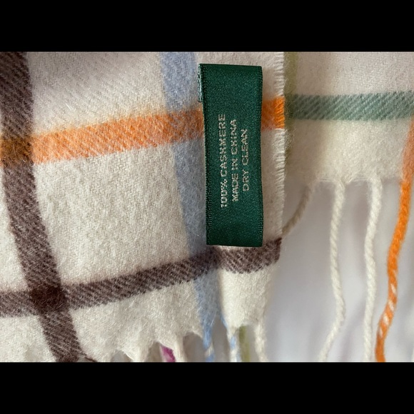 COACH Plaid Multicolor Cashmere Scarf - Picture 3 of 3